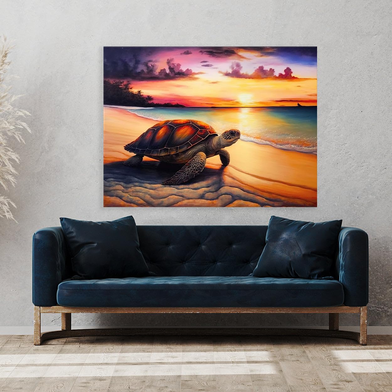 Amazon.com: Sense Canvas Turtle Atmospheric Sunset 8 Canvas Art